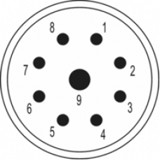  Вставки  М23   сигнальные 9-полюсные  (8+1) Вывод по часовой стрелке  7.003.9811.01